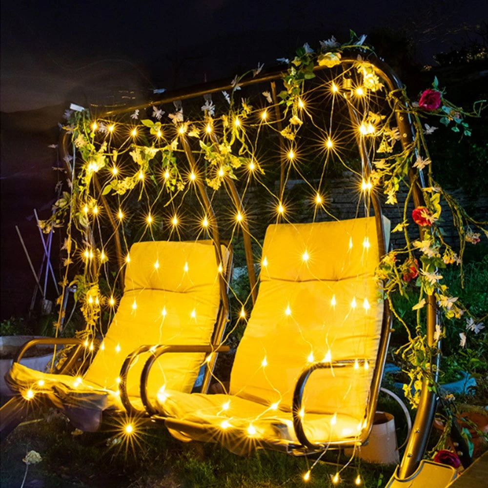 1.5 x 1.5m - 2 x 3.0m LED-solcellsbelysning för nät