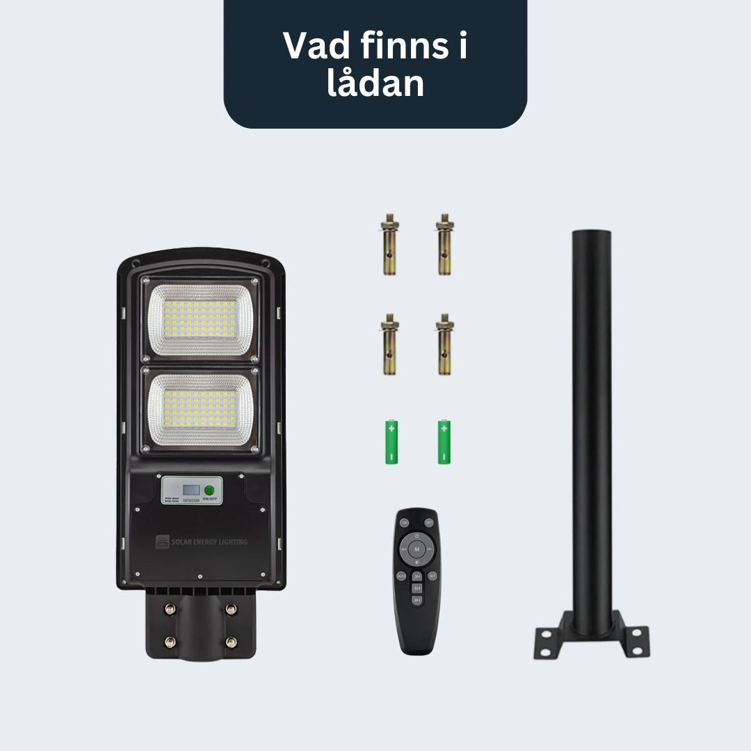 IlluminateSolarMega - 3 Lampor + 1 Gratis 300W/6000 Lumen Ultra-Ljusstarka Solcellslampor för Gatubelysning