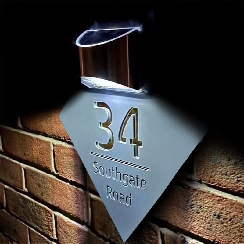 Personlig Diamantformad Solar Husnummer