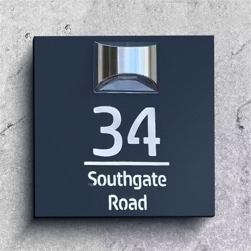 Solar Glow Personligt Husnummer