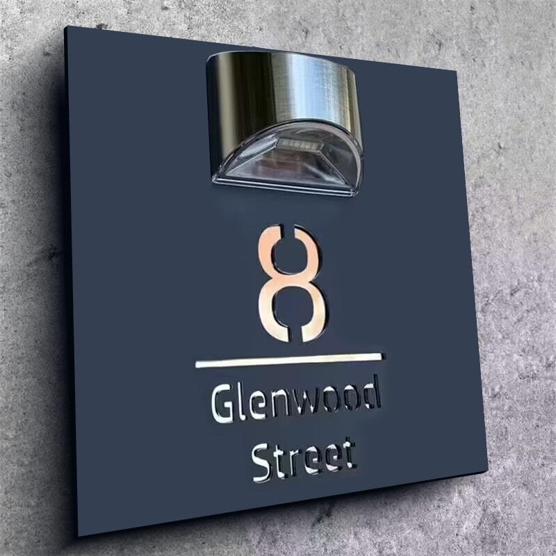 Solar Glow Personligt Husnummer