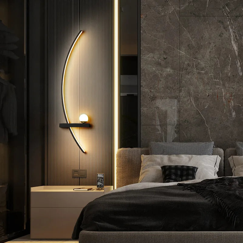 Kurvsfär™ - Minimalistisk LED-vägglampa (Paket av 2) (Utförsäljning)