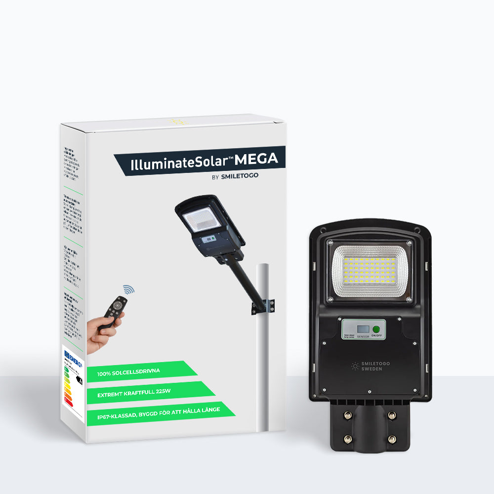 IlluminateSolarMega- 225W/5500 Lumen Solcellslampa För Gatubelysning (Utförsäljning)