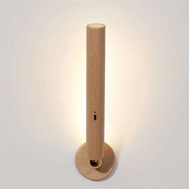 Lustre - Uppladdningsbar lampa i trä