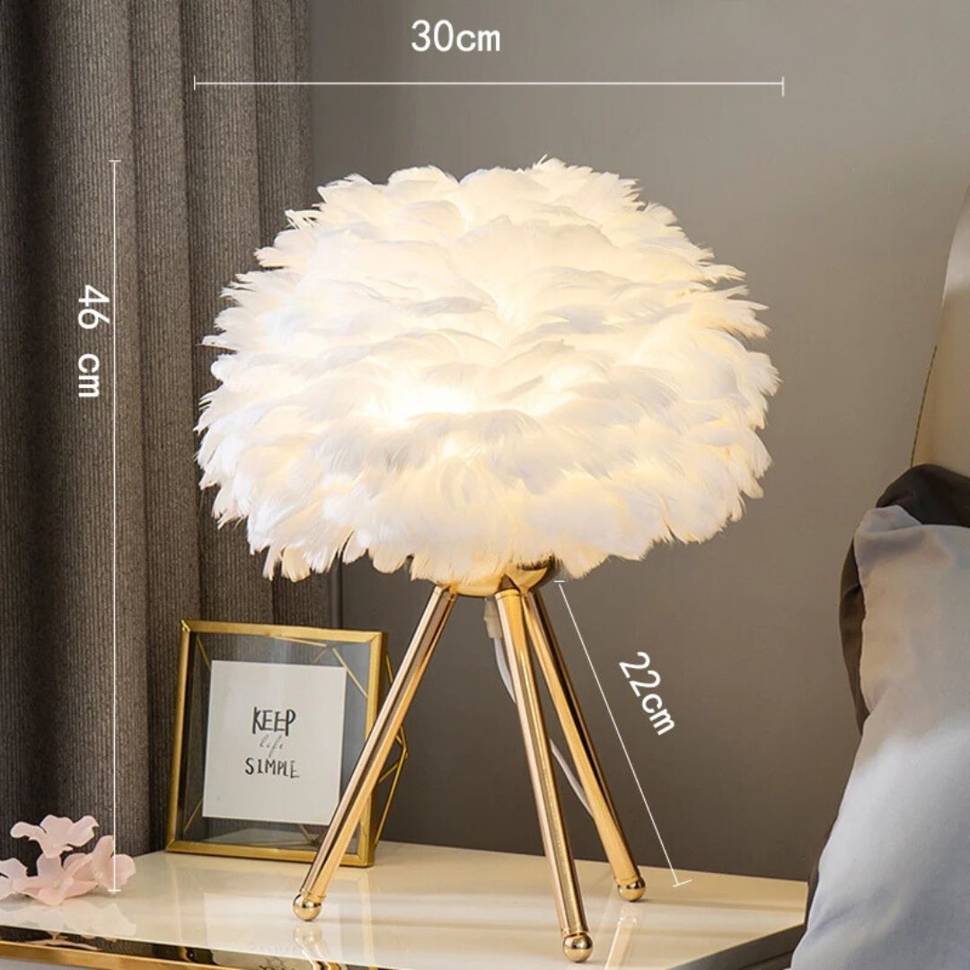 Feathra - Bordslampa med sfäriska fjädrar