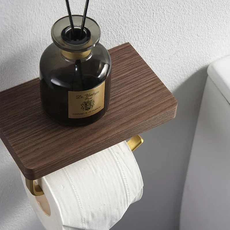 Decoris - Toalettrullehållare i Mässing och Trä