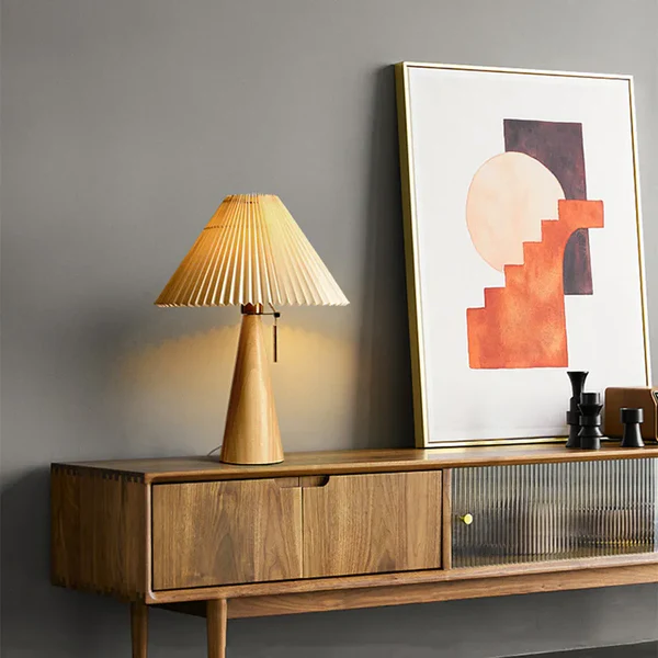 Silva - Japansk retro lampa i trä