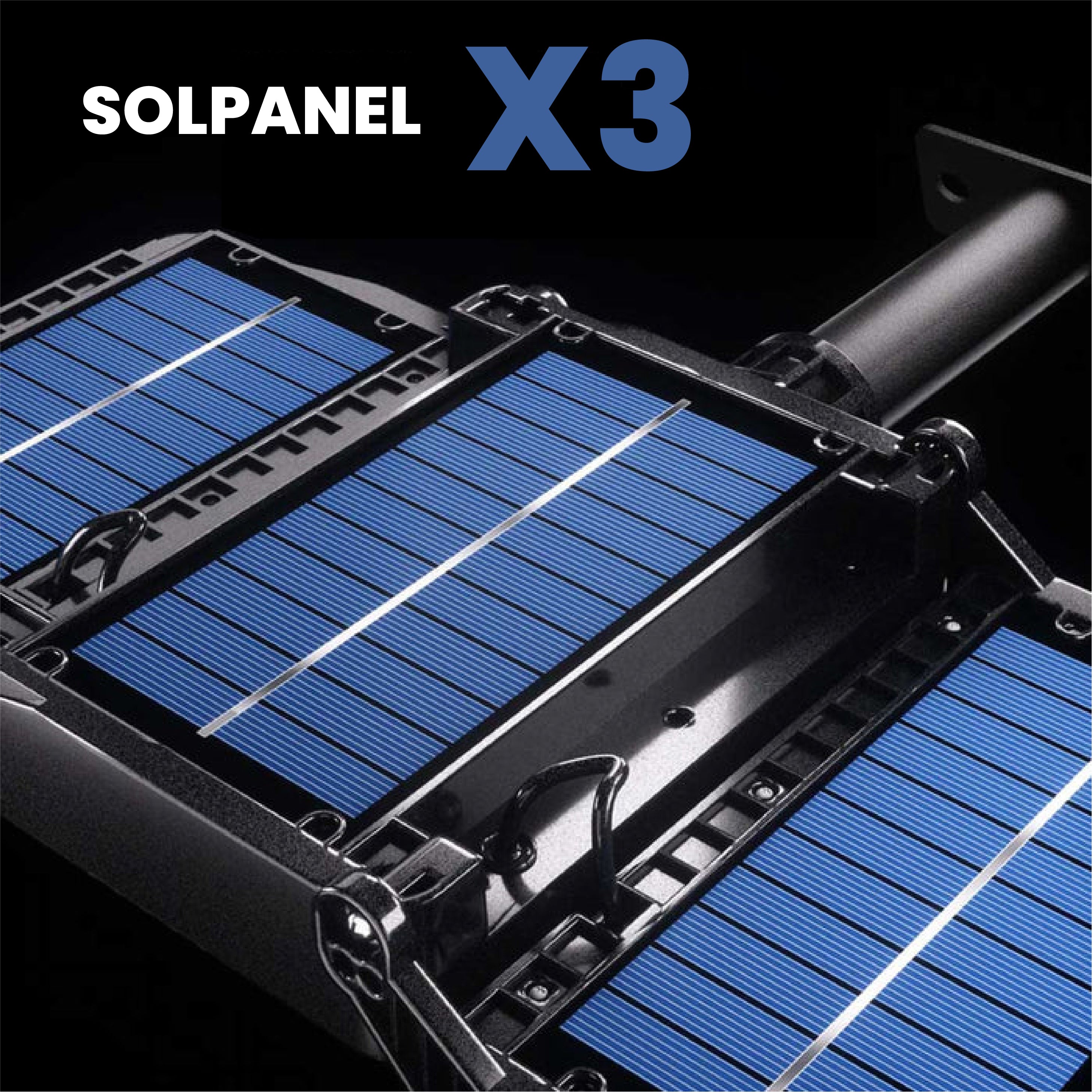 3-huvud solcellsdriven LED gatubelysning