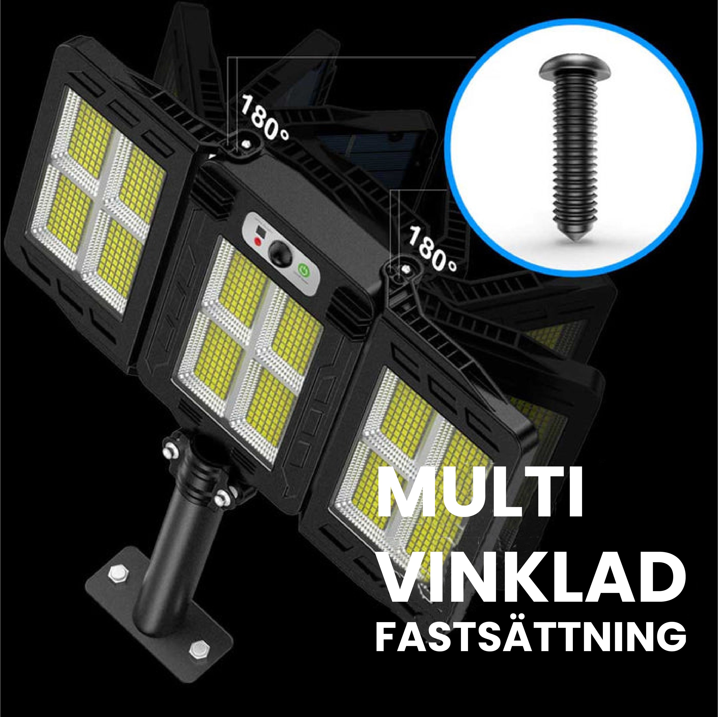 3-huvud solcellsdriven LED gatubelysning