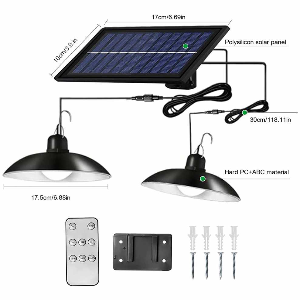 Solar taklampor med dubbla huvuden (Utförsäljning)
