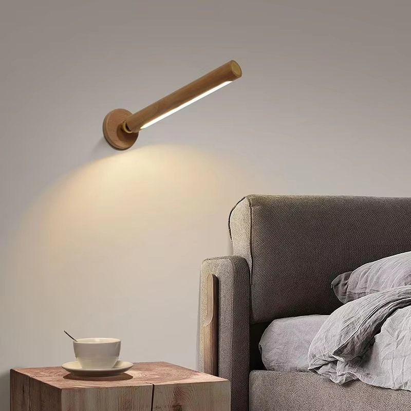 Lustre - Uppladdningsbar lampa i trä