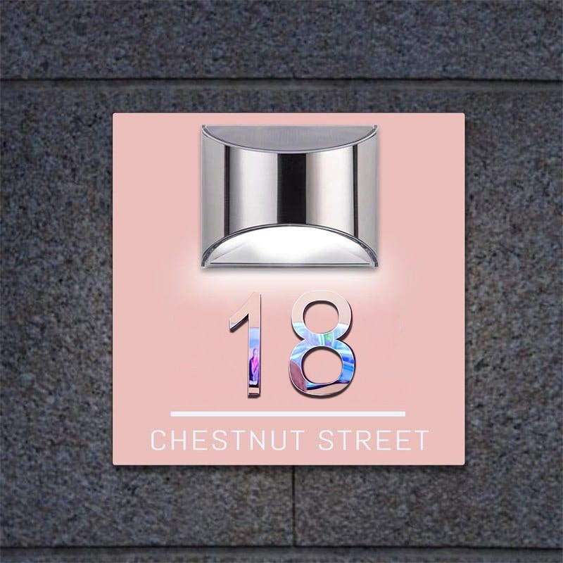 Personlig Rektangulär Solcellshusskylt med 3D