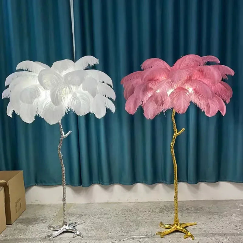 Feathra - Fjädergolvlampa