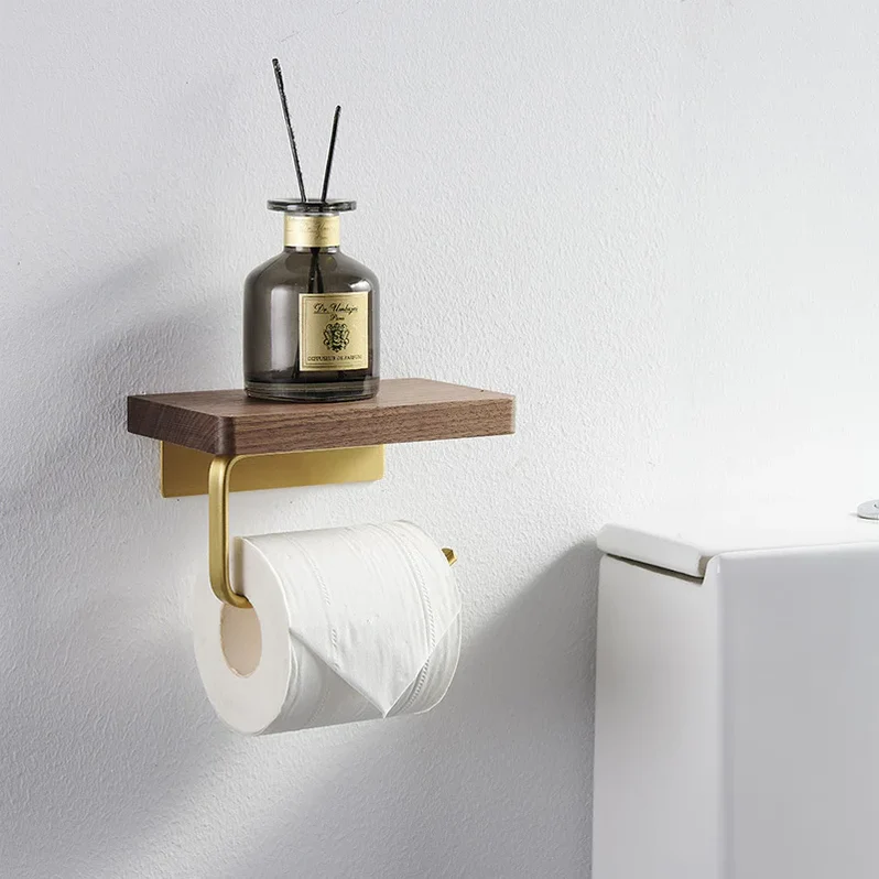 Decoris - Toalettrullehållare i Mässing och Trä