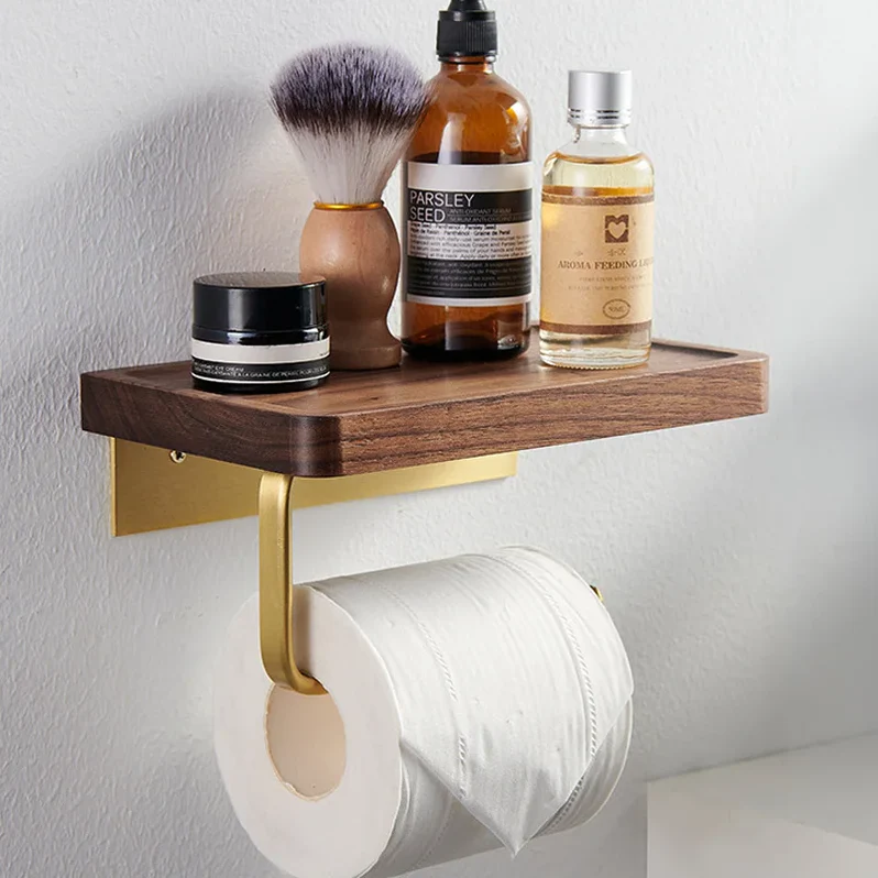 Decoris - Toalettrullehållare i Mässing och Trä